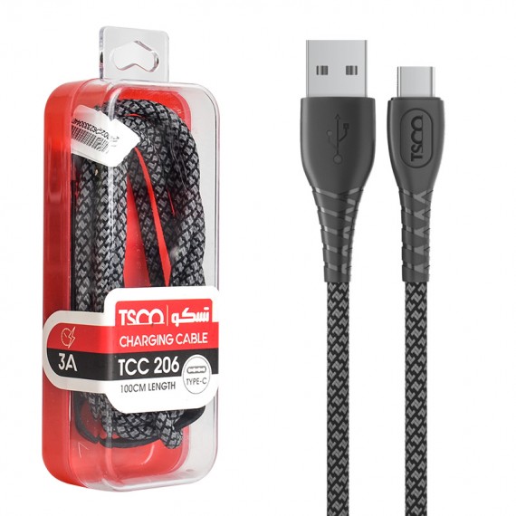 کابل تایپ سی (Type-C) تسکو (TSCO) طول 1 متر مدل TCC 206