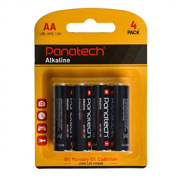 باتری قلمی پاناتک (Panatech) مدل Alkaline LR6 AA (کارتی 4 تایی)
