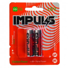 باتری قلمی ایمپالس (IMPULS) مدل R6 1.5V AA Carbon Power (کارتی 2 تایی)