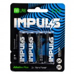 باتری قلمی ایمپالس (IMPULS) مدل LR6 1.5V AA Alkaline Plus (کارتی 4 تایی)