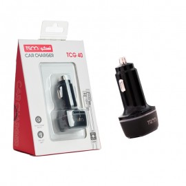 شارژر فندکی 30 وات دو پورت + کابل تایپ سی تسکو (TSCO) مدل TCG 40