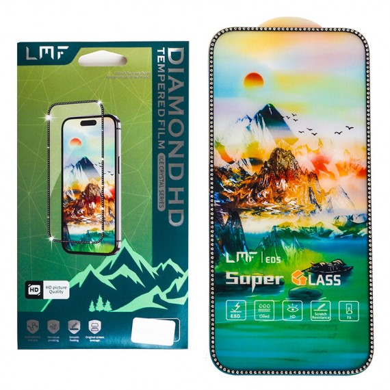 گلس LMF نگین دار Diamond HD مناسب برای گوشی مدل iPhone 16ProMax