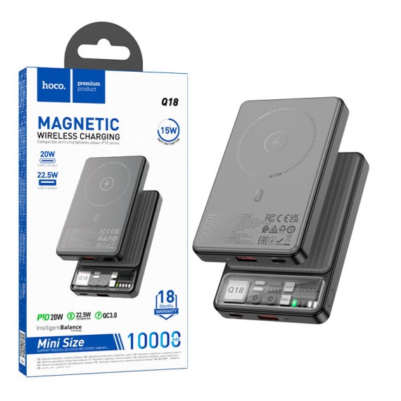 پاوربانک بی سیم هوکو (hoco) مدل Q18 ظرفیت 10000mAh