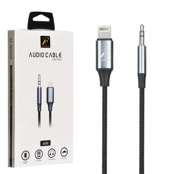کابل لایتنینگ به جک 3.5 میلی متری (Lightning To Aux) سنیور (SENIOR) طول 1.2 متر مدل A-380