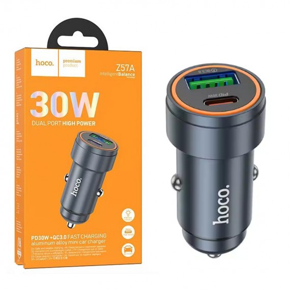 شارژر فندکی 30 وات دو پورت هوکو (hoco) مدل Z57A