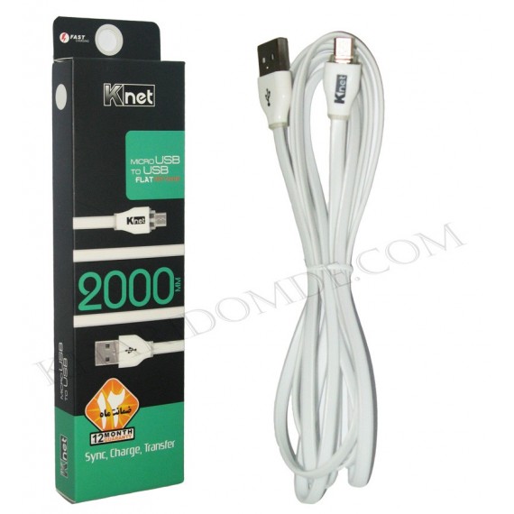 کابل 2 متری Micro USB فلت Knet ABS