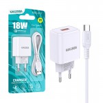 شارژر دیواری 18 وات + کابل تایپ سی کاکوسیگا (KAKUSIGA) مدل KSC-917