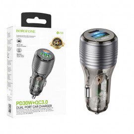 شارژر فندکی 30 وات دو پورت بروفون (BOROFONE) مدل BZ30