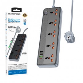چند راهی برق + چهار پورت USB بروفون (BOROFONE) مدل BAC5A