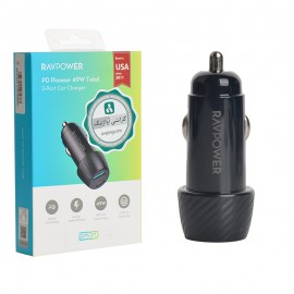 شارژر فندکی 49 وات دو پورت راوپاور (RAVPOWER) مدل RP-VC030