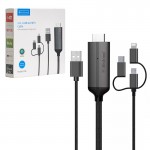 کابل MHL تایپ سی/لایتنینگ/میکرو (Type-C/Lightning/Micro To HDMI) میرا اسکرین (MiraScreen) طول 2 متر مدل LD36