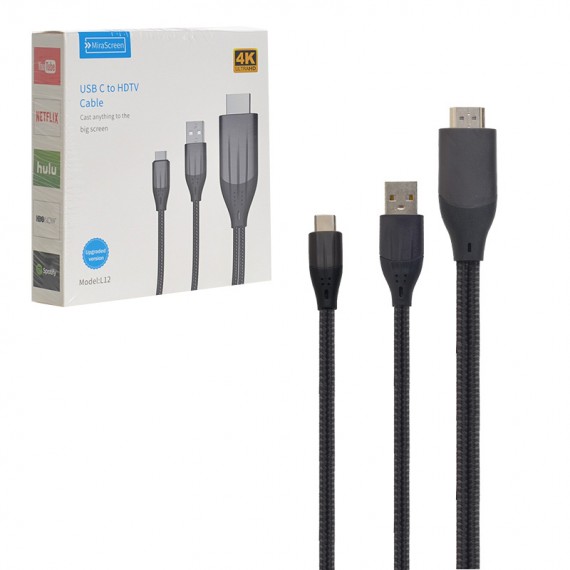 کابل MHL تایپ سی (Type-C/USB-A To HDMI) میرا اسکرین (MiraScreen) طول 2 متر مدل L12