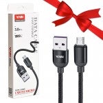 بسته 1+10 کابل اندروید (MicroUSB) وابی (VABi) طول 1 متر مدل CA77 (یک عدد هدیه)