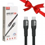 بسته 1+10 کابل تایپ سی به تایپ سی (Type-C To Type-C) وابی (VABi) طول 1 متر مدل CA44 (یک عدد هدیه)