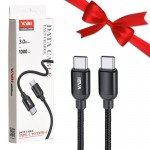 بسته 1+10 کابل تایپ سی به تایپ سی (Type-C To Type-C) وابی (VABi) طول 1 متر مدل CA80 (یک عدد هدیه)