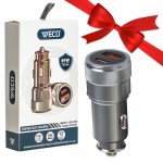 بسته 1+10 شارژر فندکی 84 وات دو پورت وکو (WECO) مدل WE-25 (یک عدد هدیه)