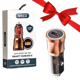 بسته 1+10 شارژر فندکی 18 وات وکو (WECO) مدل WE-24 (یک عدد هدیه)