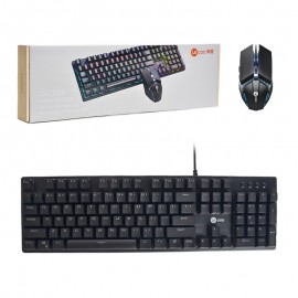 کیبورد و موس مکانیکال سیم دار بک لایت RGB لکو (Lecoo) اورجینال مدل GC300