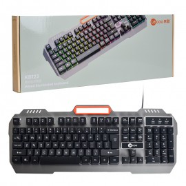 کیبورد سیم دار بک لایت RGB لکو (Lecoo) اورجینال مدل KB123 مشکی