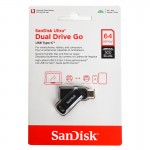 فلش سن دیسک (SanDisk) مدل 64GB Dual Drive Go USB3.2 Type-C گارانتی سورین سرعت 300MB/S
