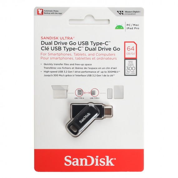 فلش سن دیسک (SanDisk) مدل 64GB Dual Drive Go USB 3.2 Type-C گارانتی M.I.T