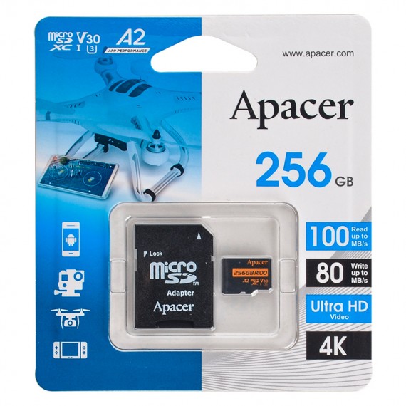 رم موبایل و دوربین اپیسر (Apacer) مدل 256GB AP256GMCSX10U8-R 100MB/s خشاب دار