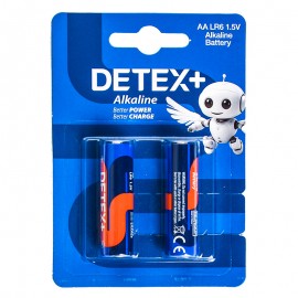 باتری قلمی دیتکس پلاس (+DETEX) مدل Alkaline 1.5V LR6 AA (کارتی 2 تایی)