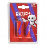 باتری قلمی شارژی دیتکس پلاس (+DETEX) مدل Ni-Mh 1.2V Rechargeable HR6 AA 2000mAH (کارتی 2 تایی)