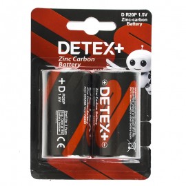 باتری سایز D دیتکس پلاس (+DETEX) مدل Zinc Carbon 1.5V D R20P (کارتی 2 تایی)