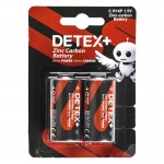 باتری سایز C دیتکس پلاس (+DETEX) مدل Zinc Carbon 1.5V C R14P (کارتی 2 تایی)