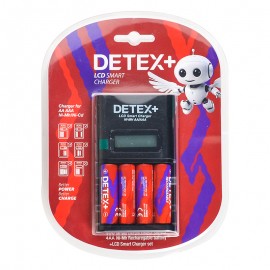 شارژر باتری + 4 باتری قلمی دیتکس پلاس (+DETEX) مدل 988707