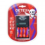 شارژر باتری + 4 باتری قلمی دیتکس پلاس (+DETEX) مدل 988707