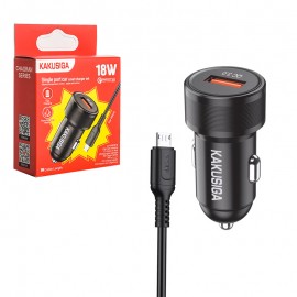 شارژر فندکی 18 وات + کابل اندروید (MicroUSB) کاکوسیگا (KAKUSIGA) مدل KSC-1052