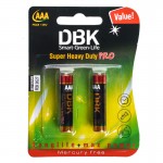 باتری نیم قلمی دی بی کی (DBK) مدل R03 AAA 1.5V Super Heavy Duty Pro (کارتی 2 تایی)