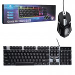 کیبورد و موس گیمینگ سیم دار بک لایت RGB میکاسو (MIKUSO) مدل XK-01