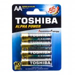 باتری قلمی توشیبا (TOSHIBA) مدل LR6GCH BP-4 1.5V AA ALPHA POWER (کارتی 4 تایی)
