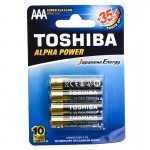 باتری نیم قلمی توشیبا (TOSHIBA) مدل LR03GCH BP-4 1.5V AAA ALPHA POWER (کارتی 4 تایی)