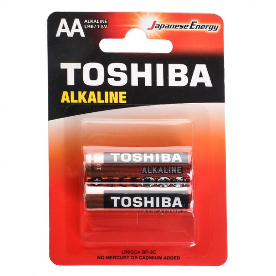 باتری قلمی توشیبا (TOSHIBA) مدل LR6GCA BP-2C 1.5V AA ALKALINE (کارتی 2 تایی)