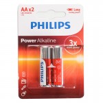 باتری قلمی فیلیپس (PHILIPS) مدل Power Alkaline 1.5V LR6P2B/97 AA (کارتی 2 تایی)