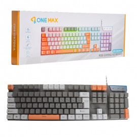کیبورد گیمینگ سیم دار بک لایت RGB وان مکس (ONE MAX) مدل OM-G5700A