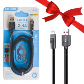 بسته 1+10 کابل آیفون (Lightning) کاکوسیگا (KAKUSIGA) طول 1 متر مدل KSC-955 (یک عدد هدیه)