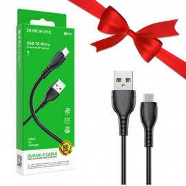 بسته 1+10 کابل اندروید (MicroUSB) بروفون (BOROFONE) طول 1 متر مدل BX51 (یک عدد هدیه)