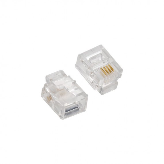بسته 50 عددی سوکت تلفن RJ11 کی لینک (KLINK) مدل K-1148 سر سوکت طلایی