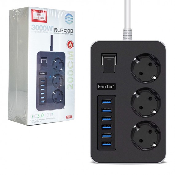 چند راهی برق + شش پورت USB ارلدام (Earldom) مدل ES-SC07
