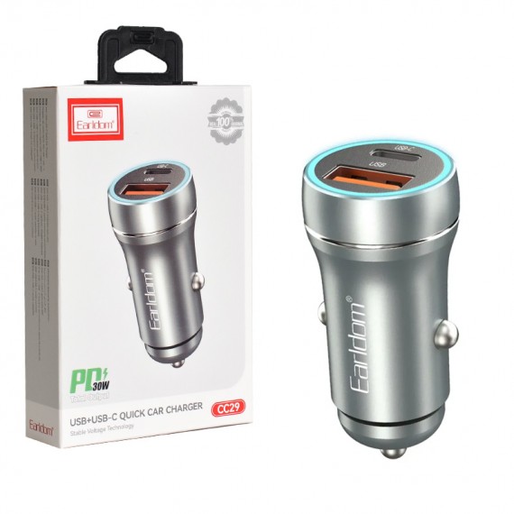شارژر فندکی 30 وات دو پورت ارلدام (Earldom) مدل ES-CC29
