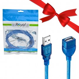 بسته 1+10 کابل افزایش طول USB شیلدار طول 1.5 متر رویال (Royal) (یک عدد هدیه)