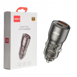 شارژر فندکی 95 وات دو پورت هیسکا (HISKA) مدل HCC-329