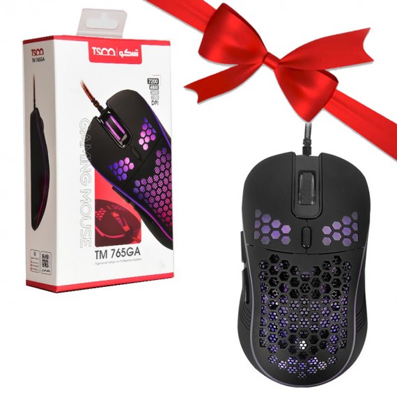 بسته 1+10 موس گیمینگ سیم دار LED RGB تسکو (TSCO) مدل TM 765GA (یک عدد هدیه)