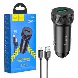 شارژر فندکی 18 وات + کابل اندروید (MicroUSB) هوکو (hoco) مدل Z49A