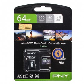 رم موبایل و دوربین پی ان وای (PNY) مدل 64GB MicroSDXC UHS-I Pro Elite 100MB/S خشاب دار